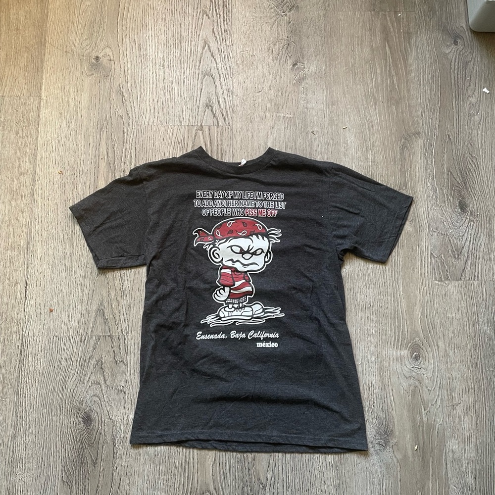 Dark grey vintage 90s Ensenada Baja California Mexico Lisa T shirt size M